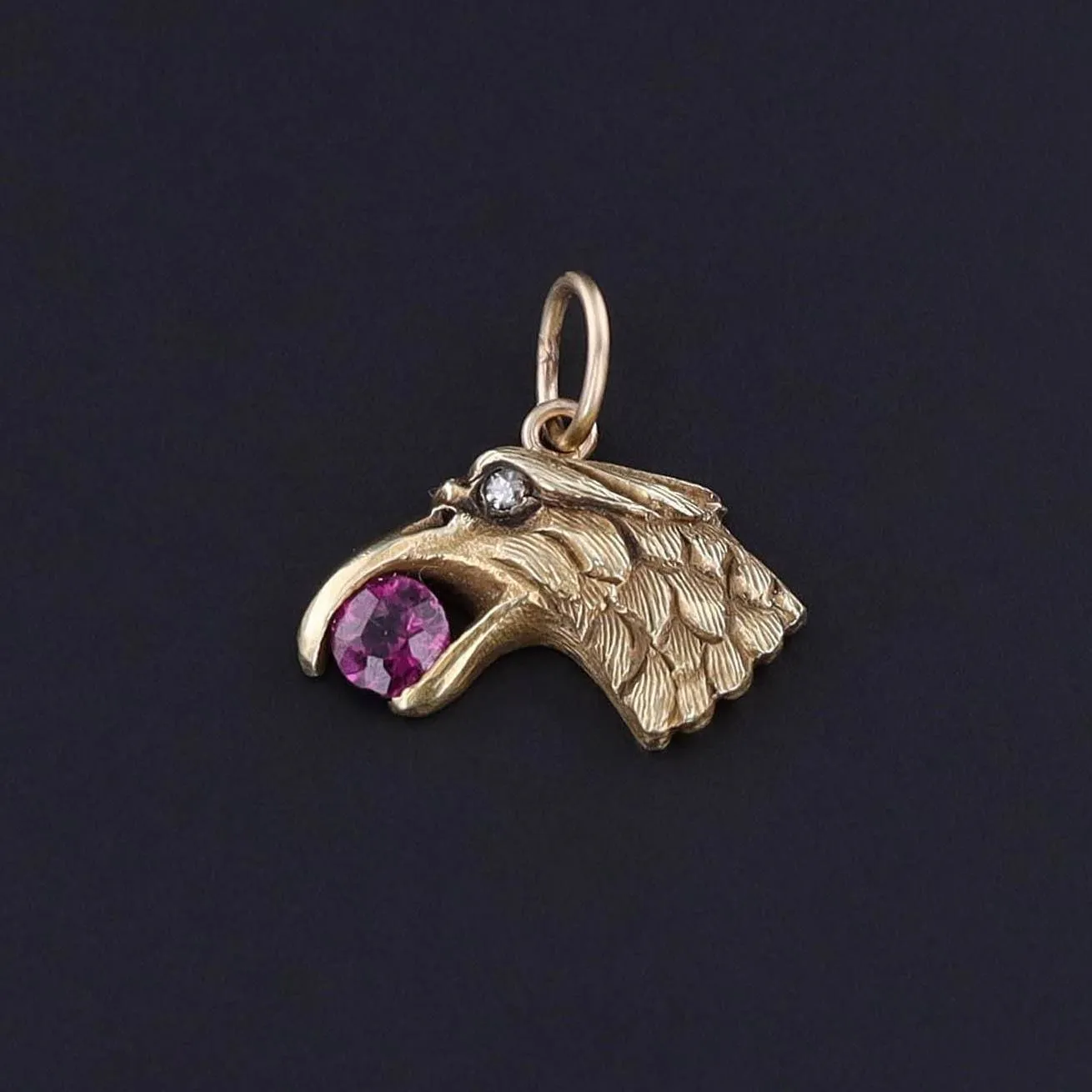 Antique Eagle Charm of 14k Gold