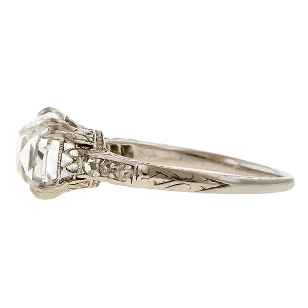 Antique Engagement Ring, Cushion Mod. Brilliant 2.01ct