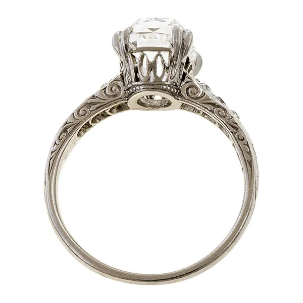 Antique Engagement Ring, Cushion Mod. Brilliant 2.01ct