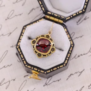 Antique Garnet Charm of 14k Gold