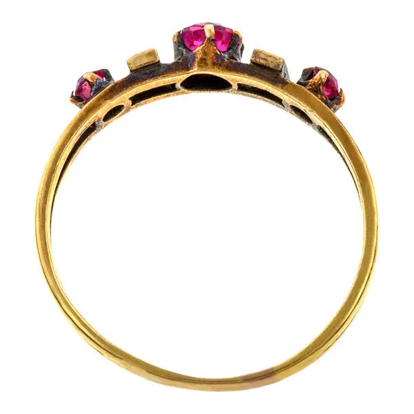 Antique Ruby & Rose Cut Diamond Ring