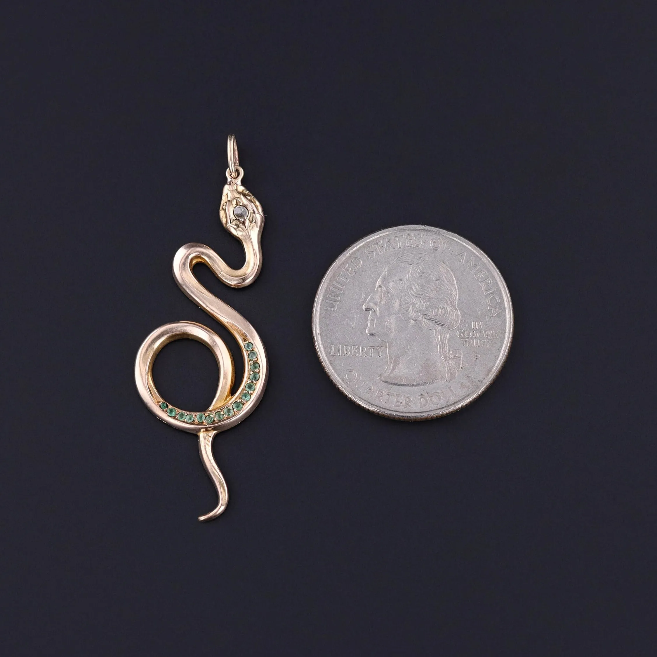 Antique Snake Pendant of 18k Gold