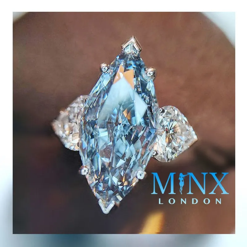 Aquamarine Ring | Marquise Ring | Blue Diamond Ring