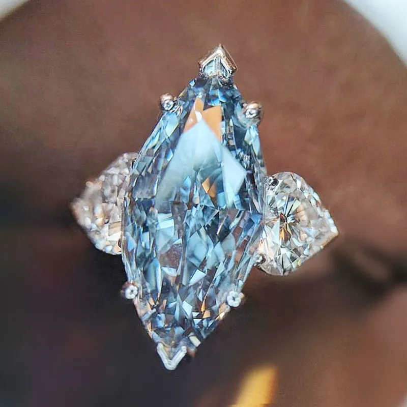 Aquamarine Ring | Marquise Ring | Blue Diamond Ring