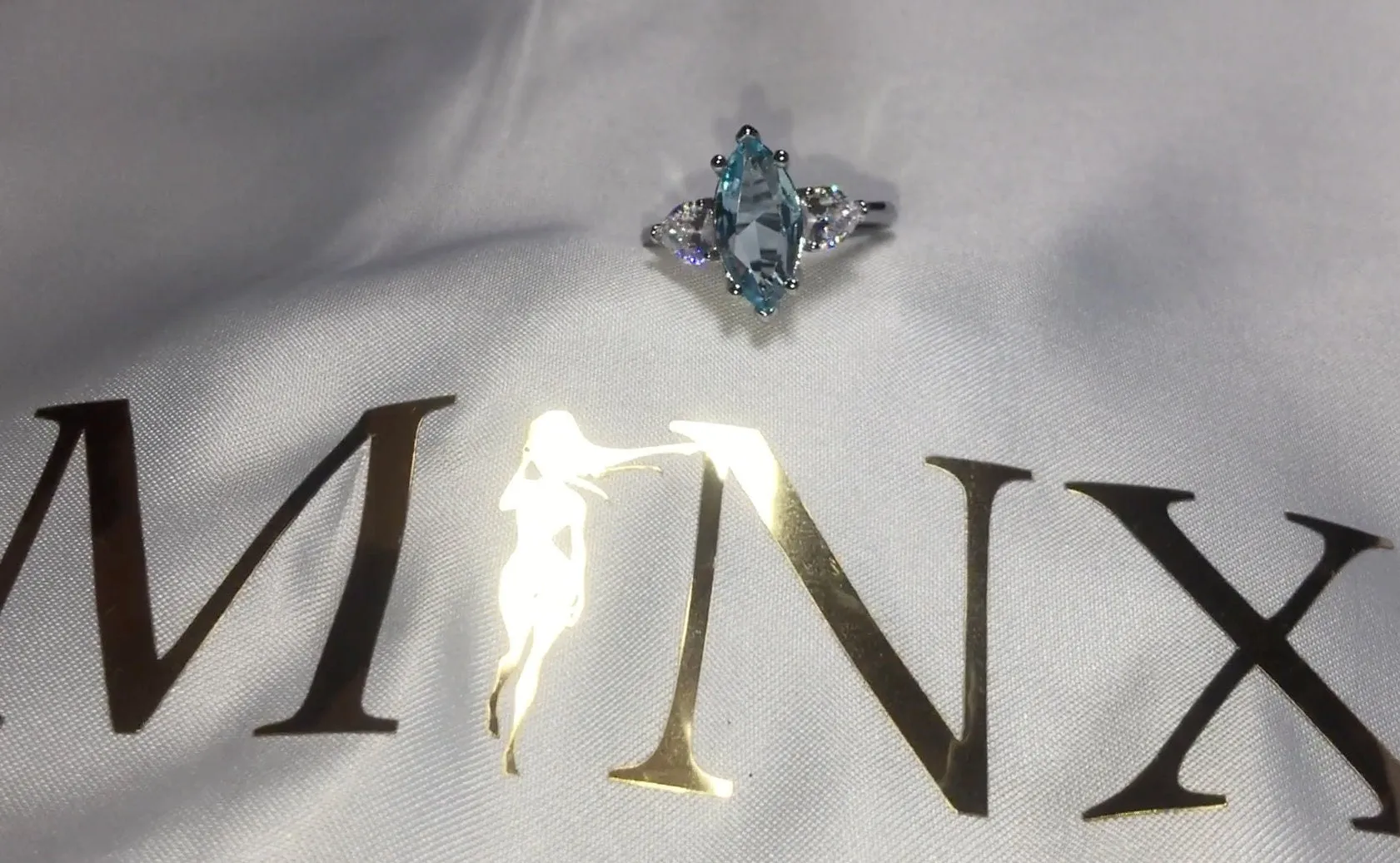 Aquamarine Ring | Marquise Ring | Blue Diamond Ring
