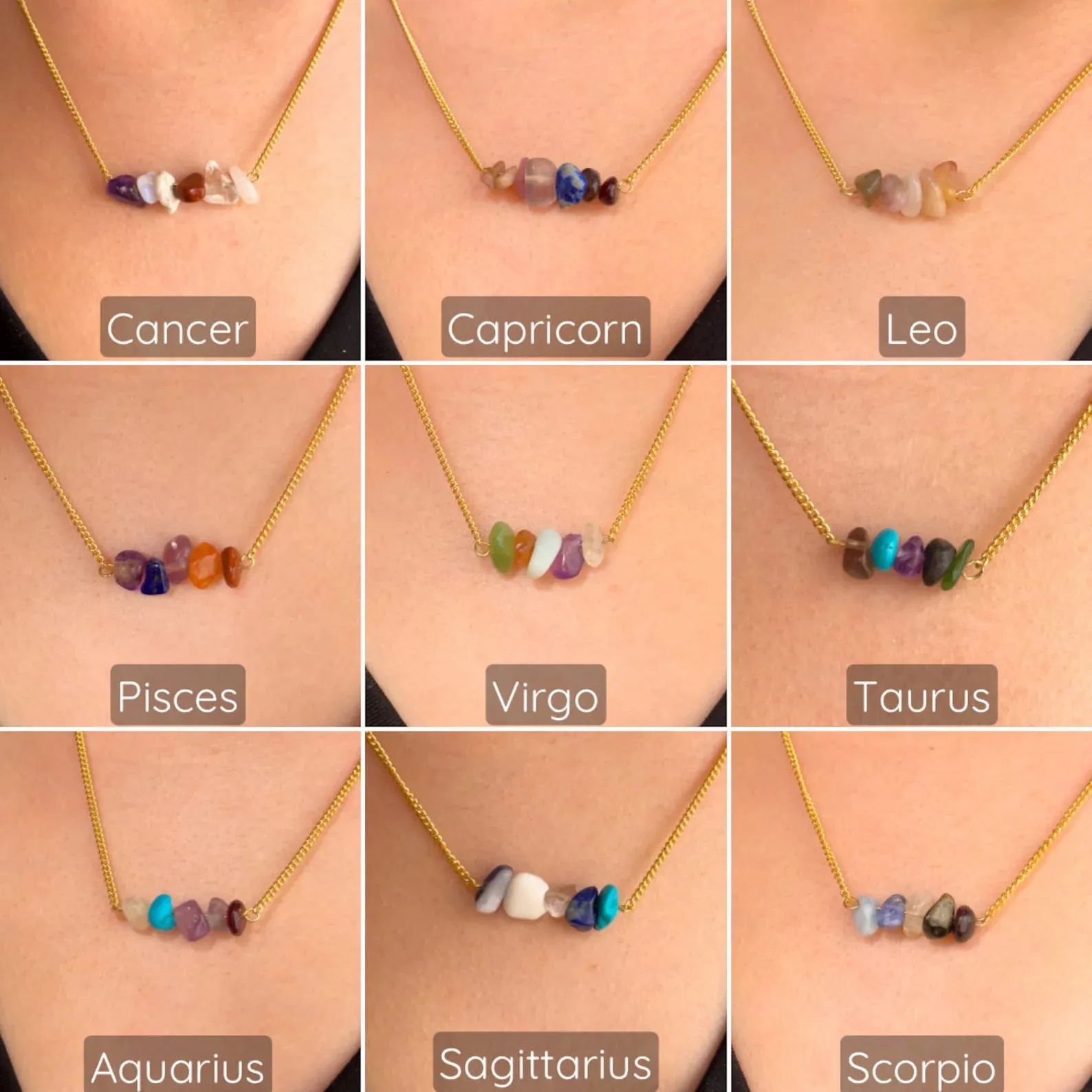 Aquarius Zodiac Bar Necklace