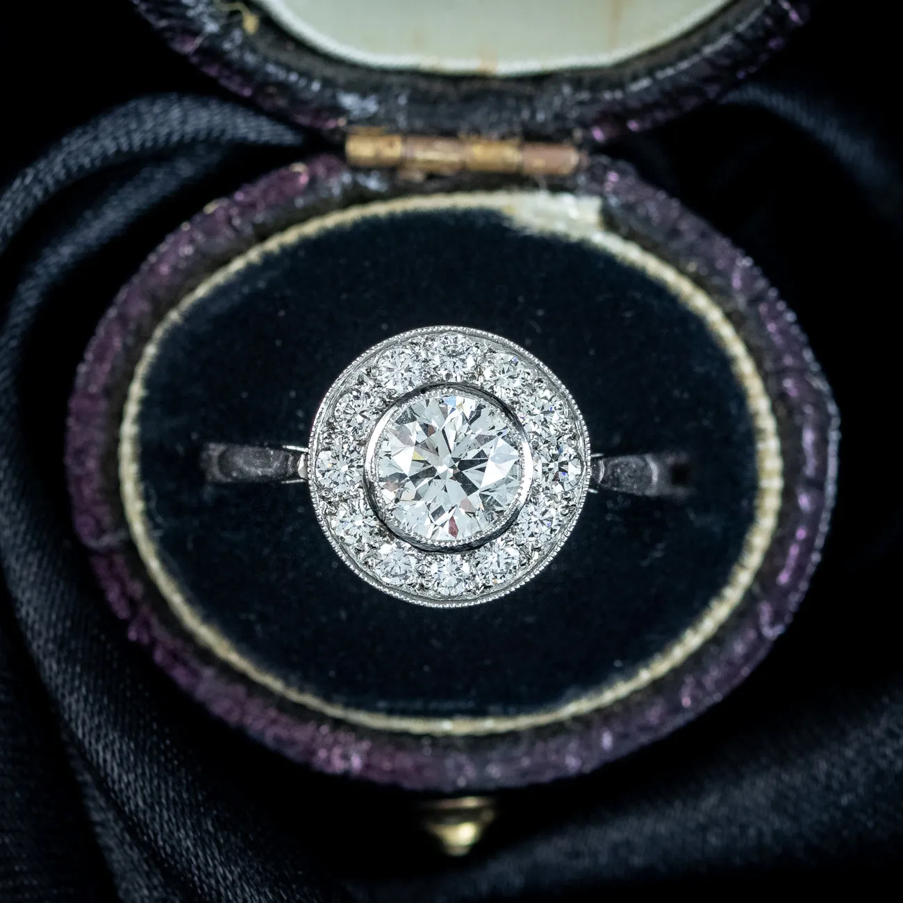 Art Deco Diamond Cluster Ring 1.5ct Total
