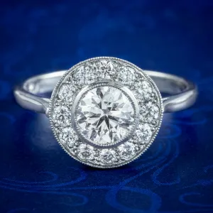 Art Deco Diamond Cluster Ring 1.5ct Total