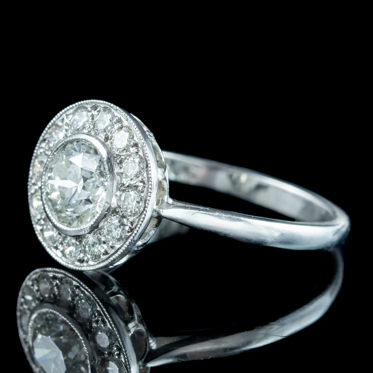 Art Deco Diamond Cluster Ring 1.5ct Total