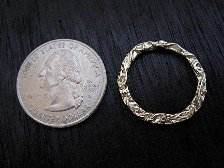 Artisan Gold Bronze Jewelry Link and Connector (one link)(N)