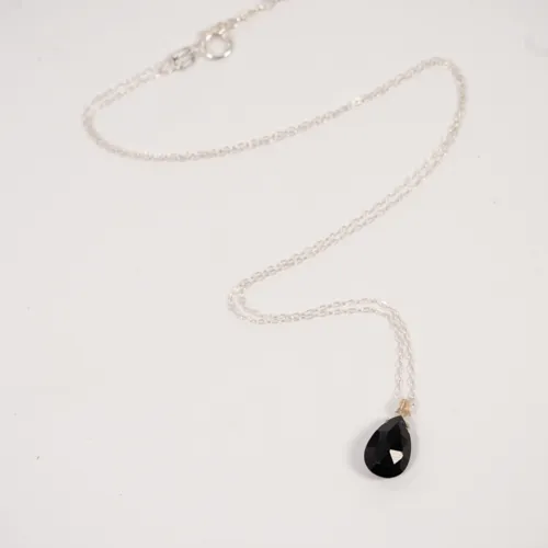 Barely There Gems Black Onyx Sterling Silver Necklace