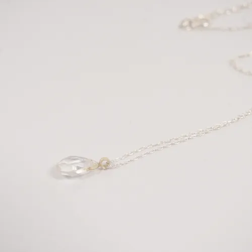 Barely There Gems Clear Quartz Sterling Silver Necklace