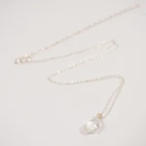 Barely There Gems Clear Quartz Sterling Silver Necklace