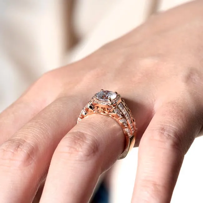 Barkev's Cushion Halo Wide Diamond Engagement Ring