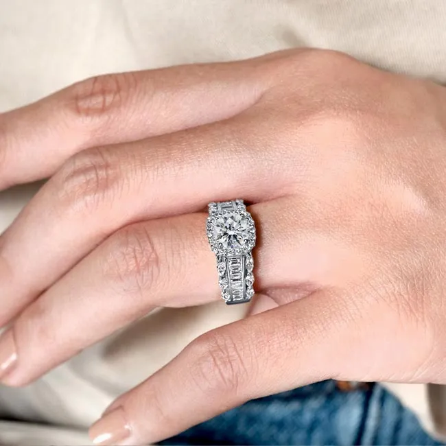 Barkev's Cushion Halo Wide Diamond Engagement Ring