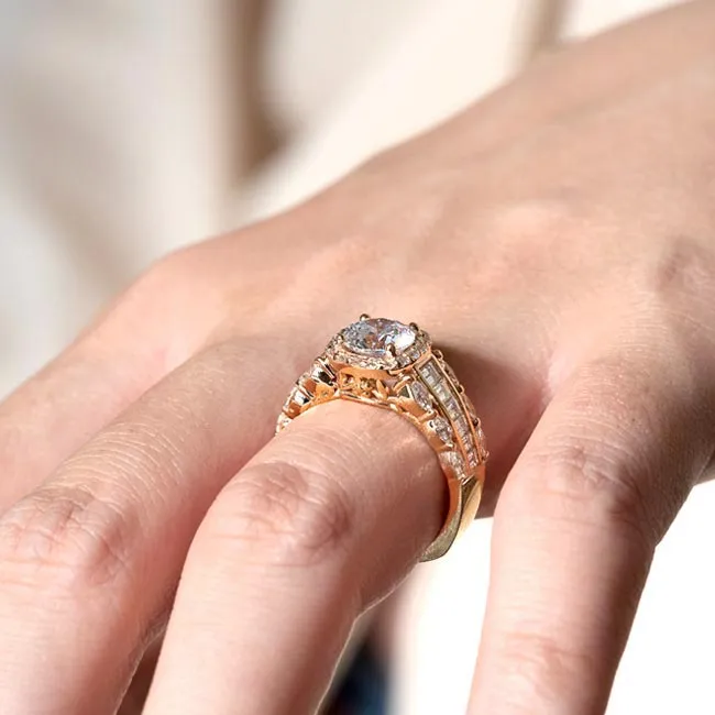 Barkev's Cushion Halo Wide Diamond Engagement Ring