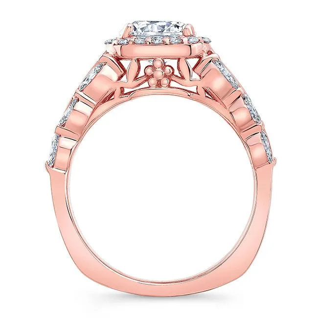 Barkev's Cushion Halo Wide Diamond Engagement Ring