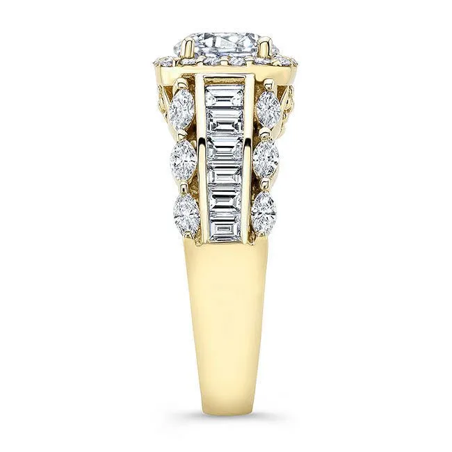 Barkev's Cushion Halo Wide Diamond Engagement Ring