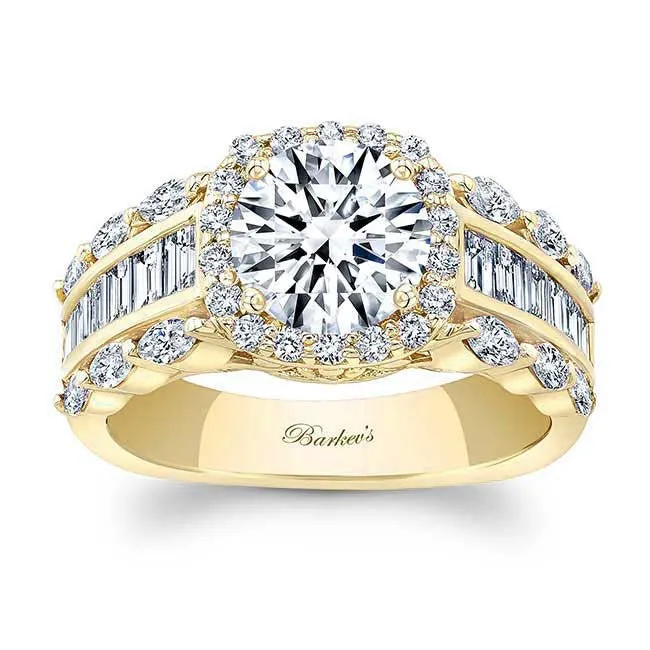 Barkev's Cushion Halo Wide Diamond Engagement Ring