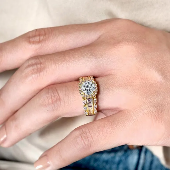 Barkev's Cushion Halo Wide Diamond Engagement Ring