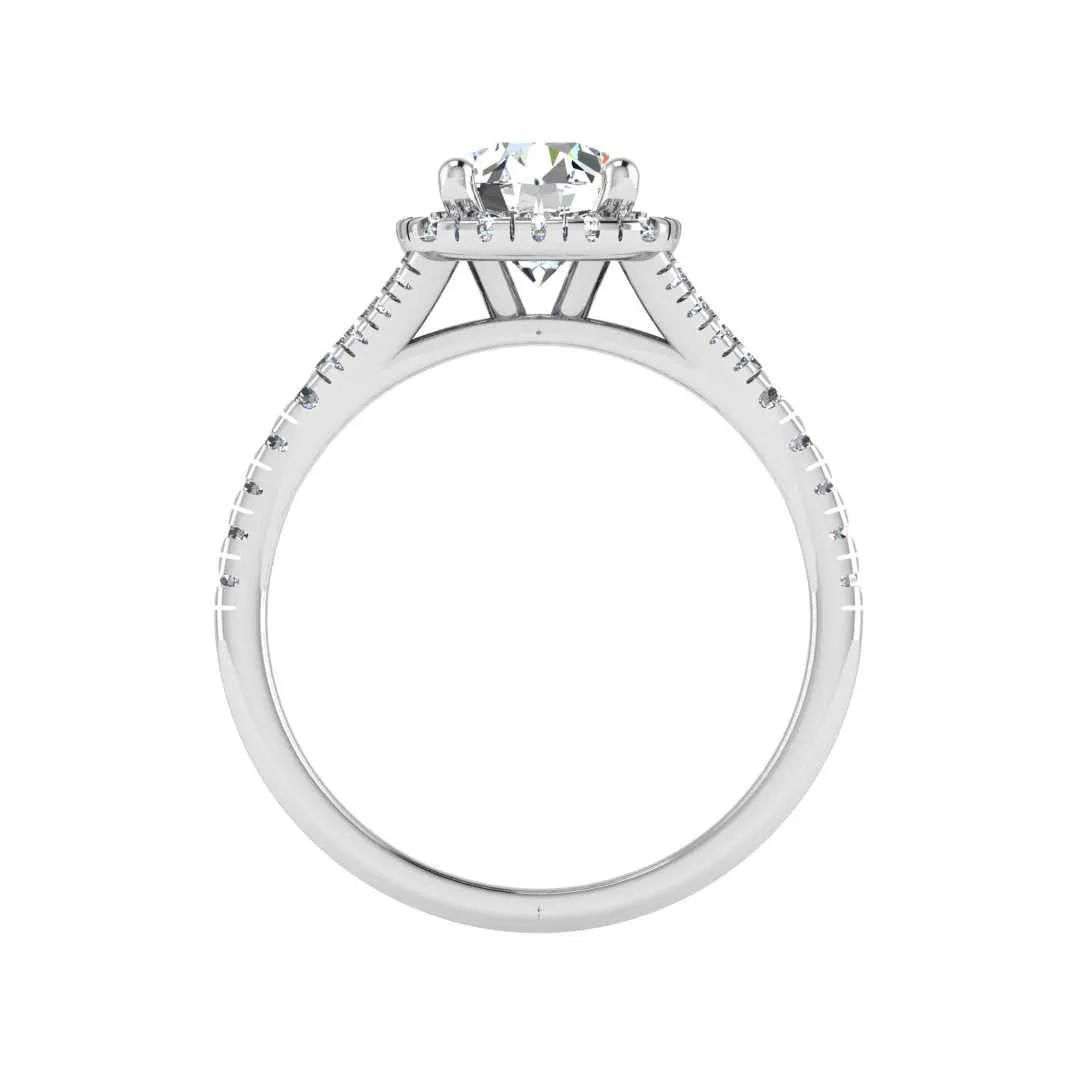 Basilia Engagement Ring – Split Shank Halo Design