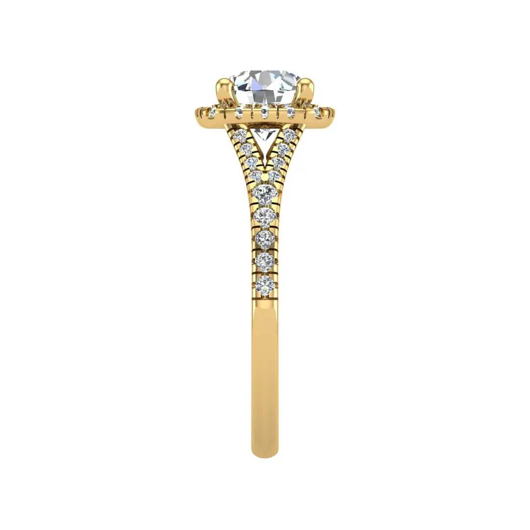 Basilia Engagement Ring – Split Shank Halo Design