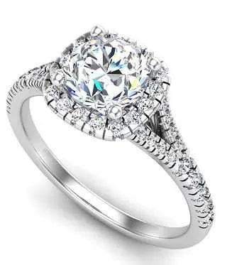 Basilia Engagement Ring – Split Shank Halo Design