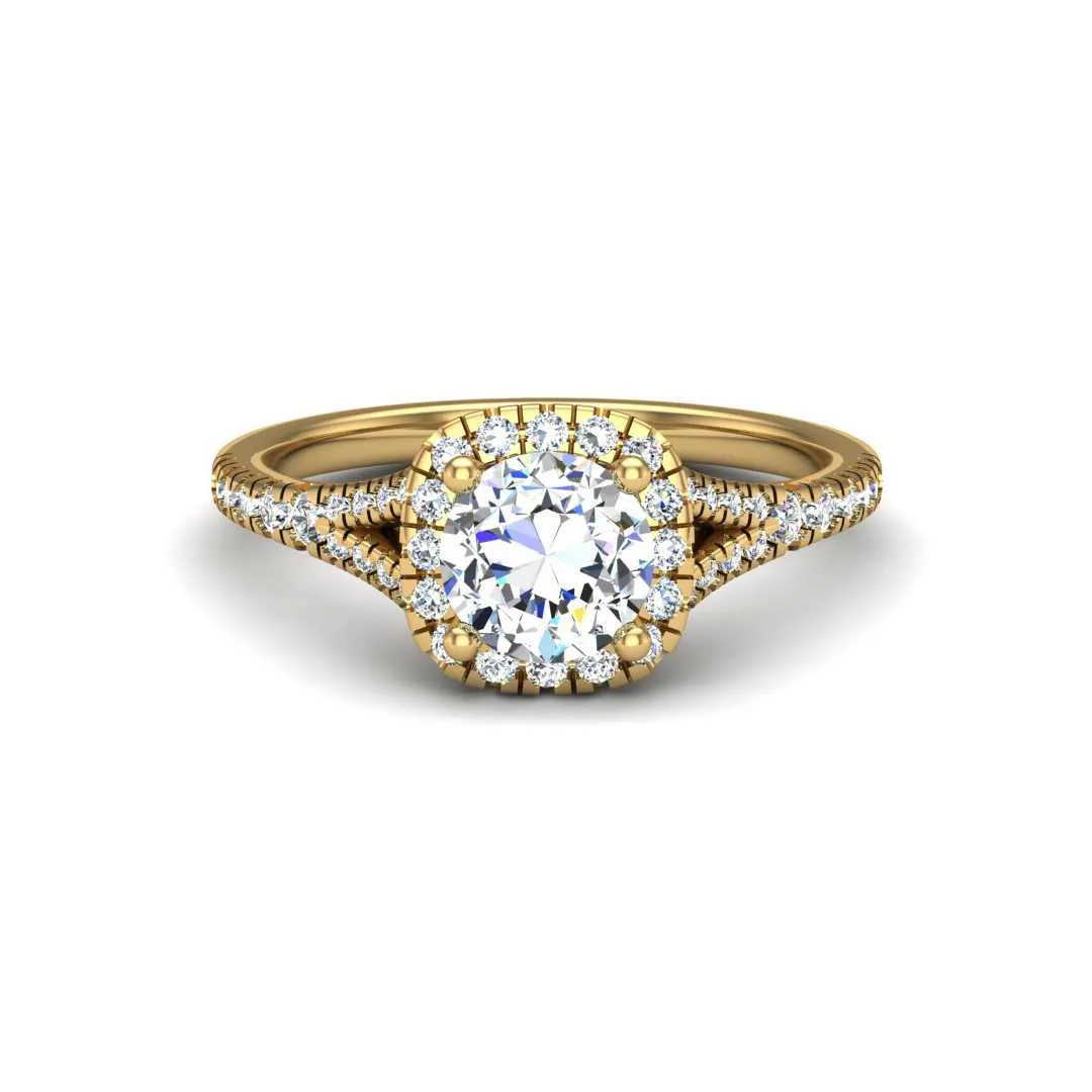 Basilia Engagement Ring – Split Shank Halo Design