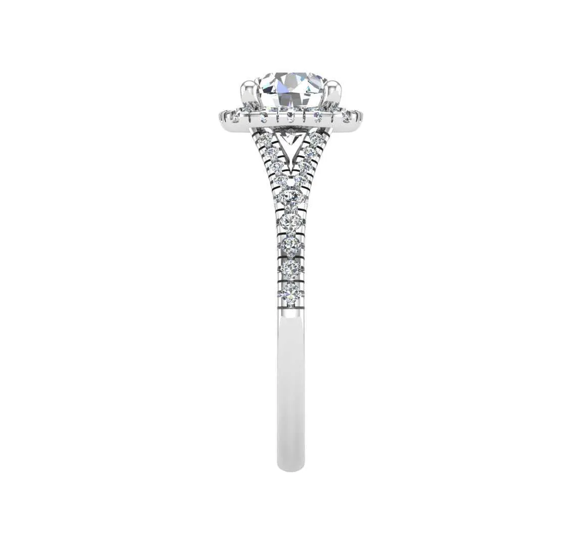 Basilia Engagement Ring – Split Shank Halo Design