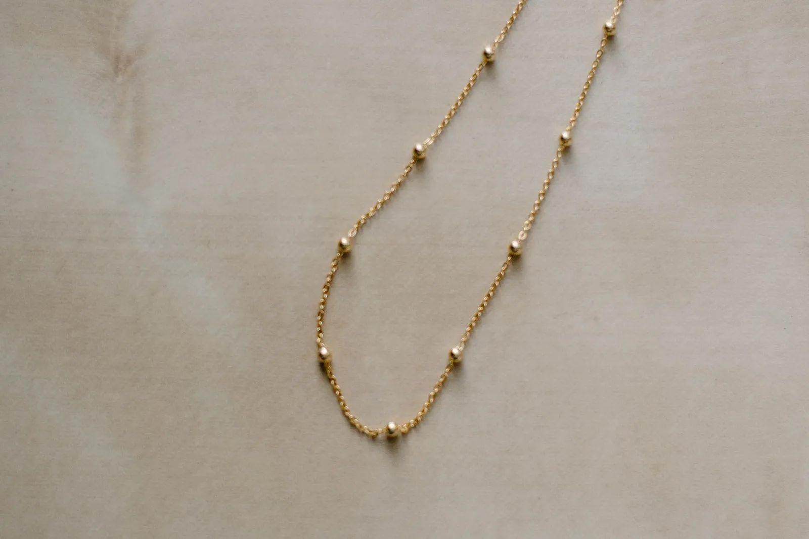 BELLE - Dainty bead satellite chain choker necklace 925 sterling silver boho style gold plated silver bead orb chain stacking necklace