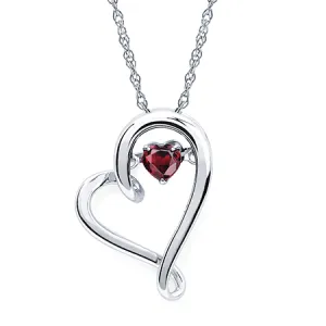 Ben Garelick "Shimmering Heart" Garnet Heart Pendant