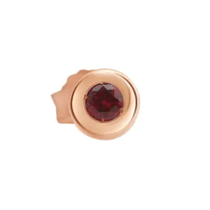 Bezel Set Ruby Threaded Earring