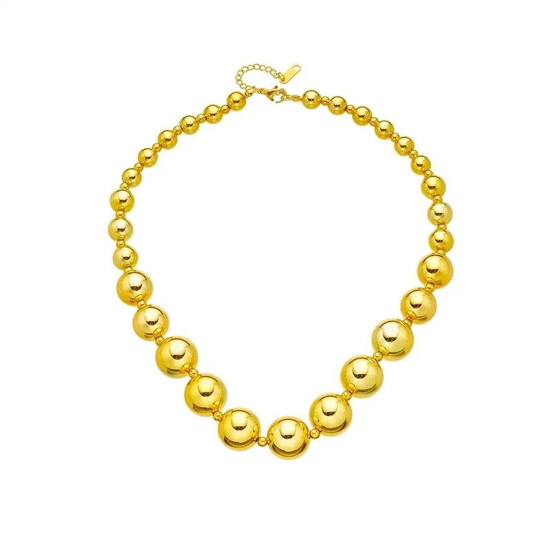 Big Round Ball Beads Choker Necklace For Women Jewelry Gifts