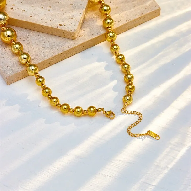 Big Round Ball Beads Choker Necklace For Women Jewelry Gifts