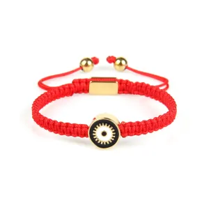 Black Round Evil Eye Red String Protection Bracelet