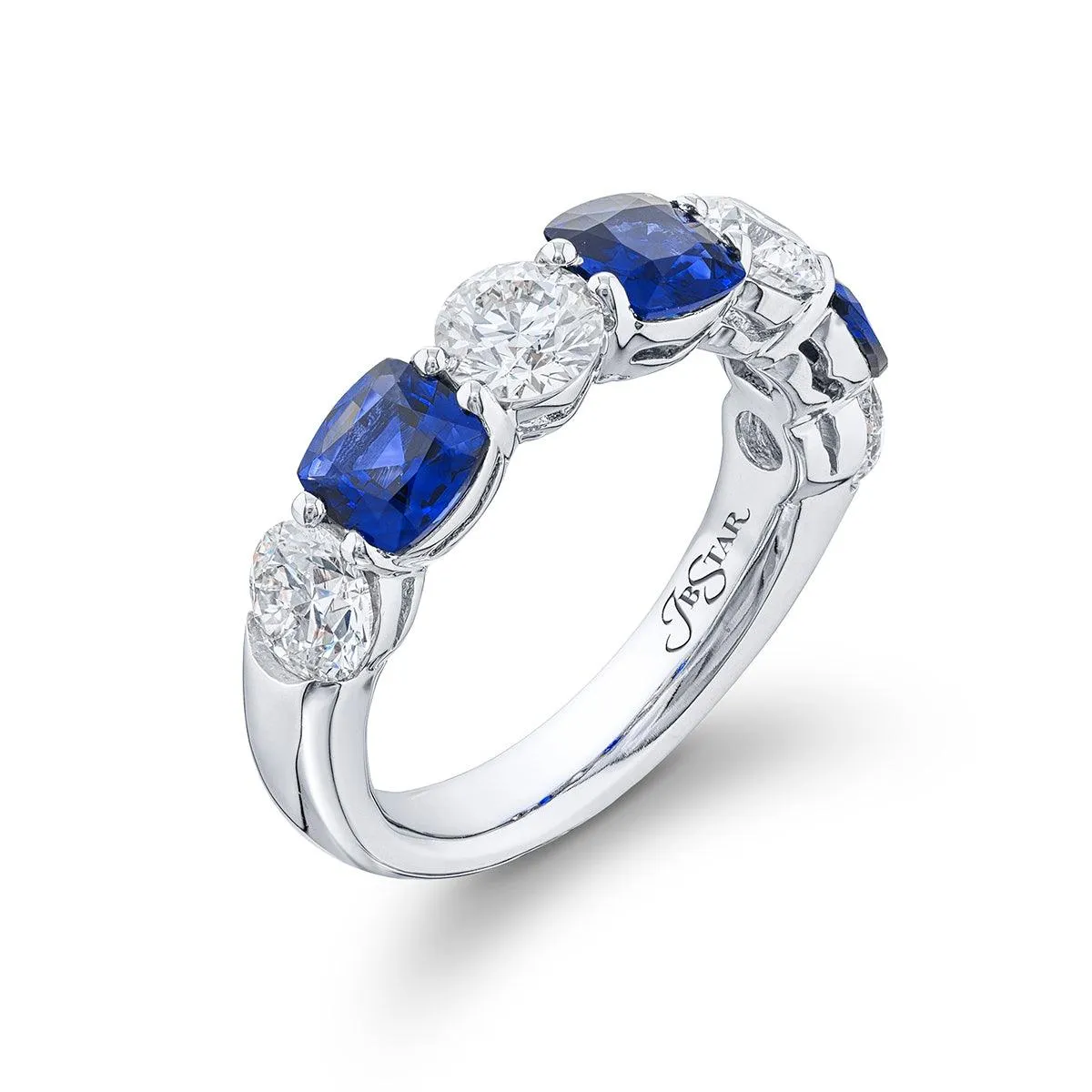 Blue Sapphire & Diamond Band