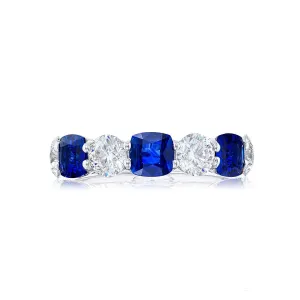 Blue Sapphire & Diamond Band