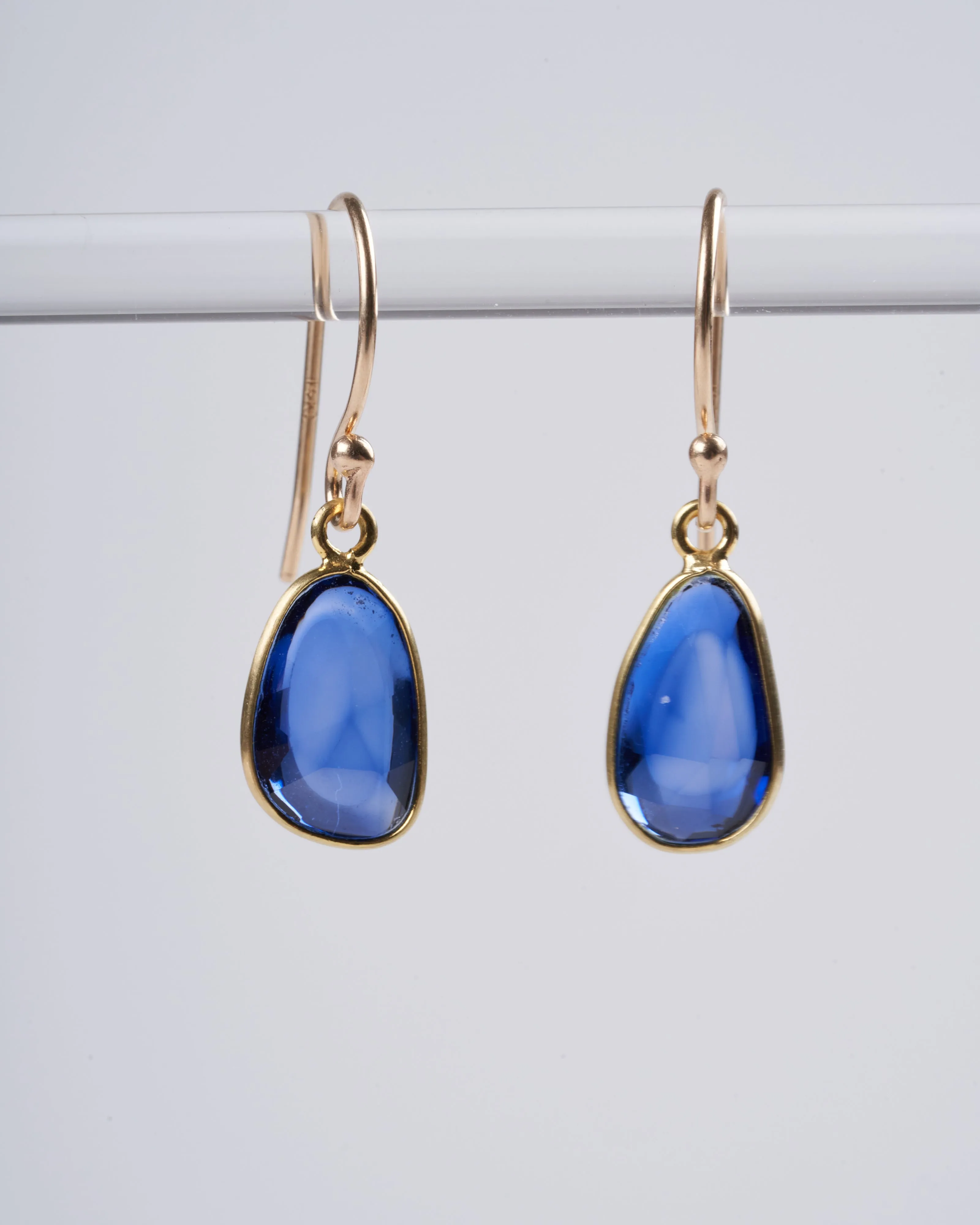 blue sapphire drop earrings