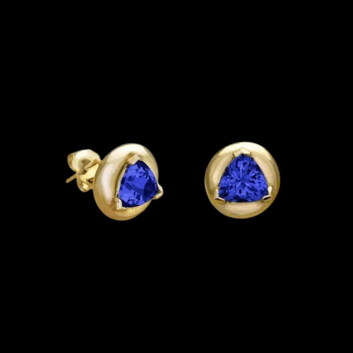 Blue Sapphire Solitaire Earrings