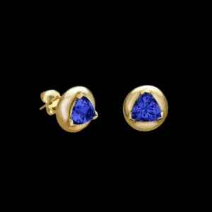 Blue Sapphire Solitaire Earrings