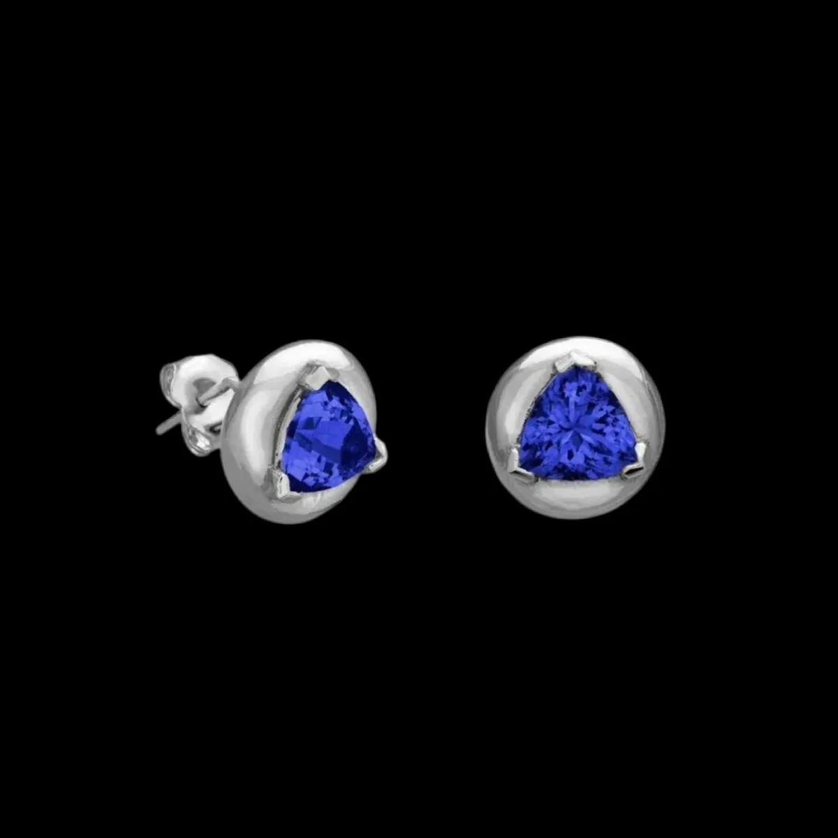 Blue Sapphire Solitaire Earrings