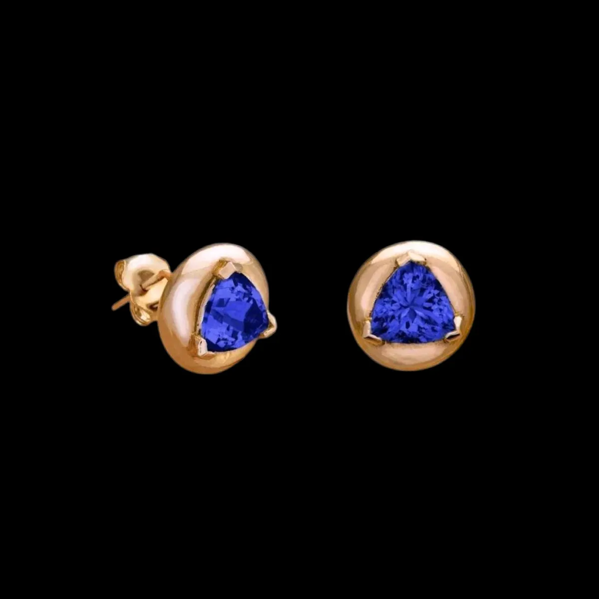 Blue Sapphire Solitaire Earrings