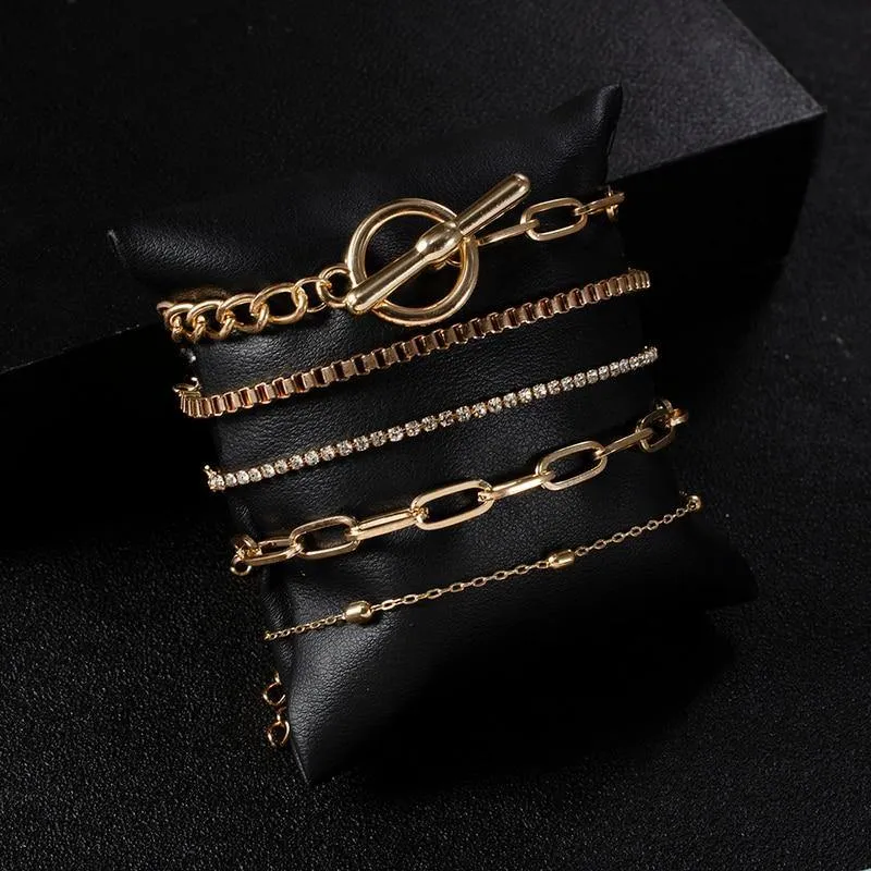 Boho Chain & Link Bracelets 5PCs