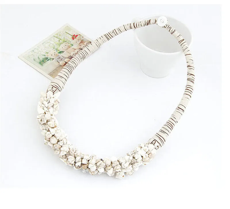 Boho Jewelry Multi-Color Natural Stone Choker Collar Necklace Bitches Gifts Collier Bijoux