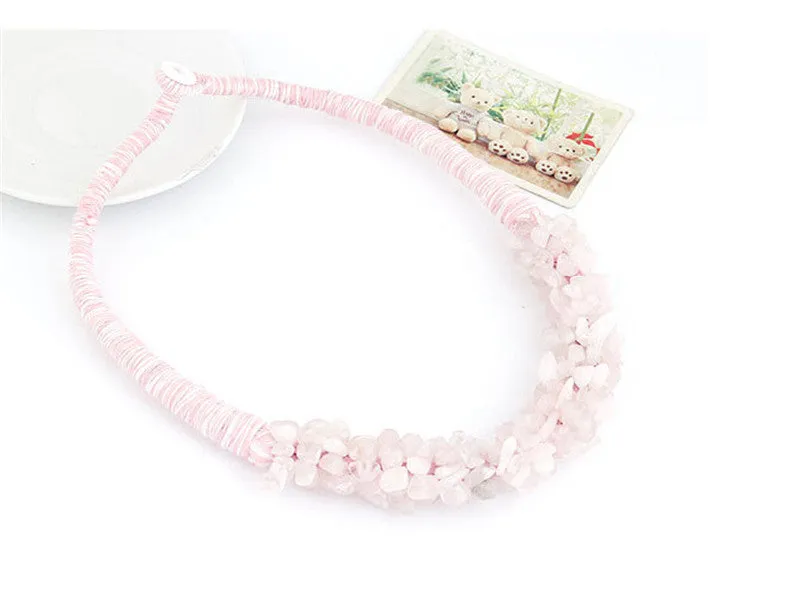Boho Jewelry Multi-Color Natural Stone Choker Collar Necklace Bitches Gifts Collier Bijoux