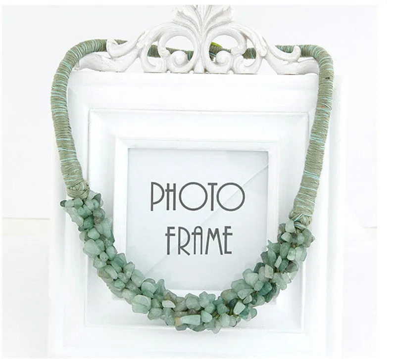 Boho Jewelry Multi-Color Natural Stone Choker Collar Necklace Bitches Gifts Collier Bijoux