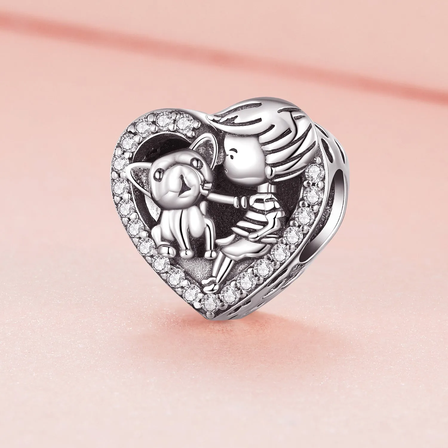 Boy & Dog Heart Charm