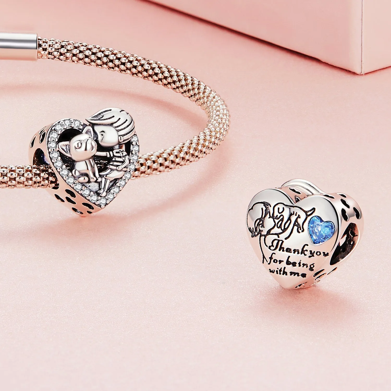 Boy & Dog Heart Charm