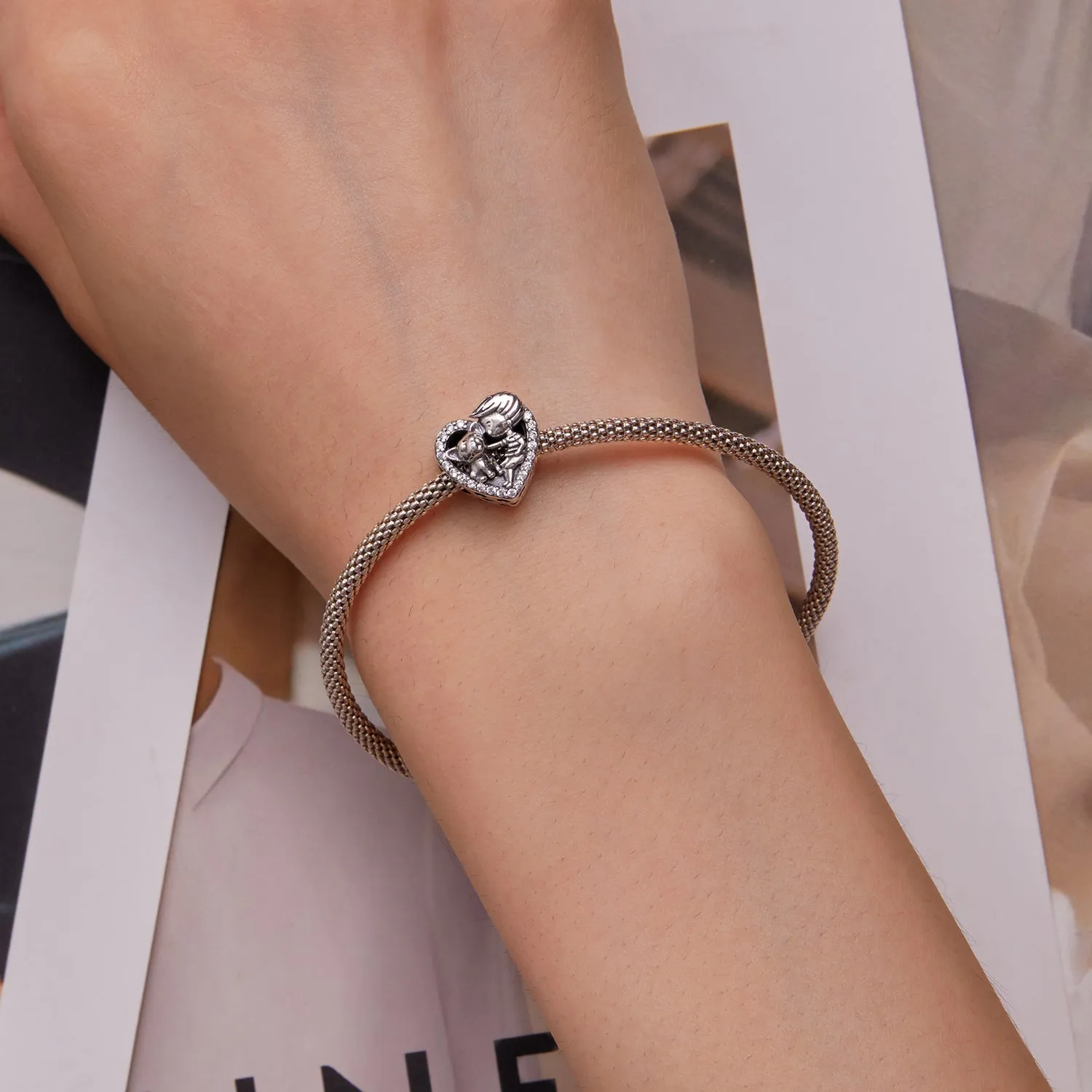 Boy & Dog Heart Charm