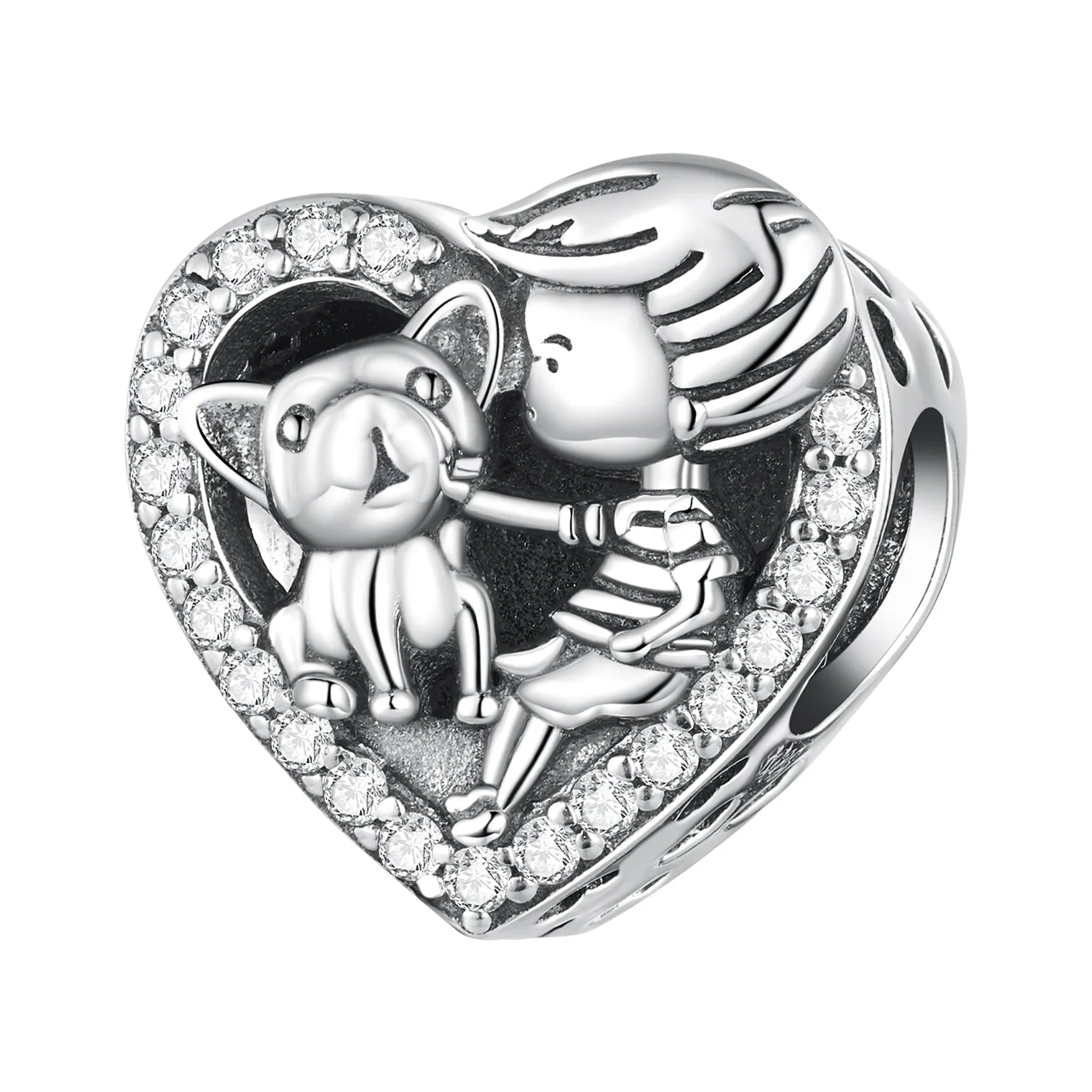 Boy & Dog Heart Charm
